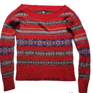 Vintage American Eagle Womens Sz S Red  Knit Sweater